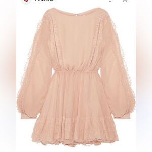 LoveShackFancy Pink Lace-Trimmed Dress